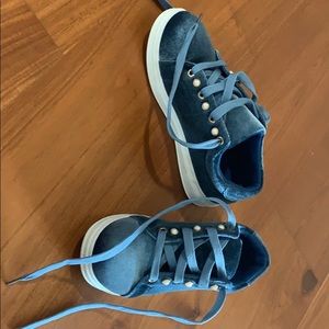Blue velvet sneakers!